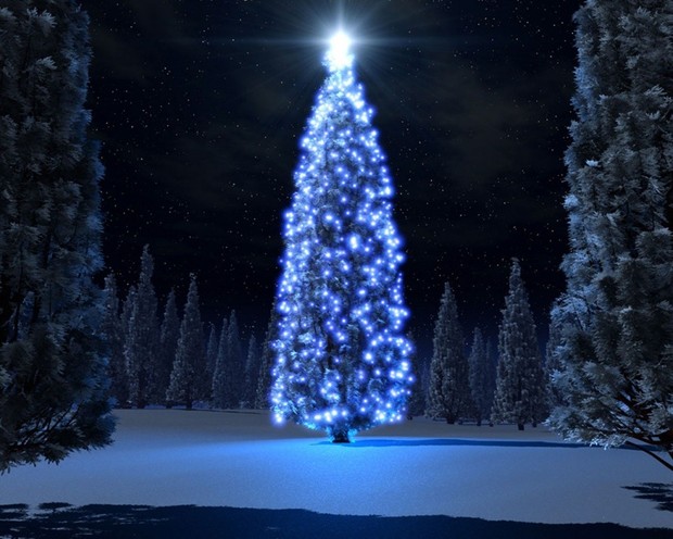 Blauer Weihnachtsbaum Poster